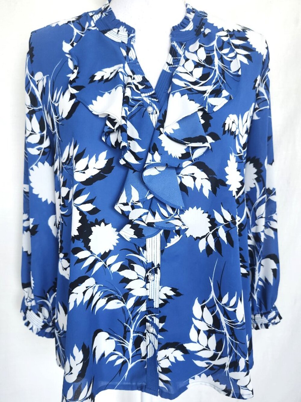 Karl Lagerfeld Pearl Button Blouse Top Size PL